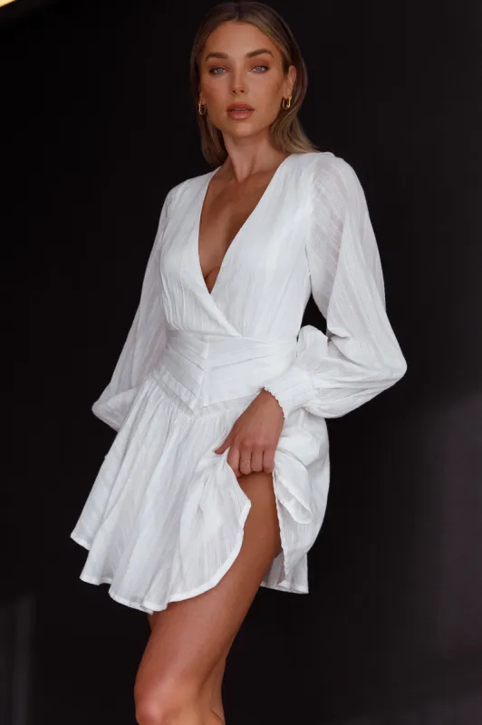 Sweet Escape Lantern Sleeve Pintuck Dress White sold by Selfie Leslie