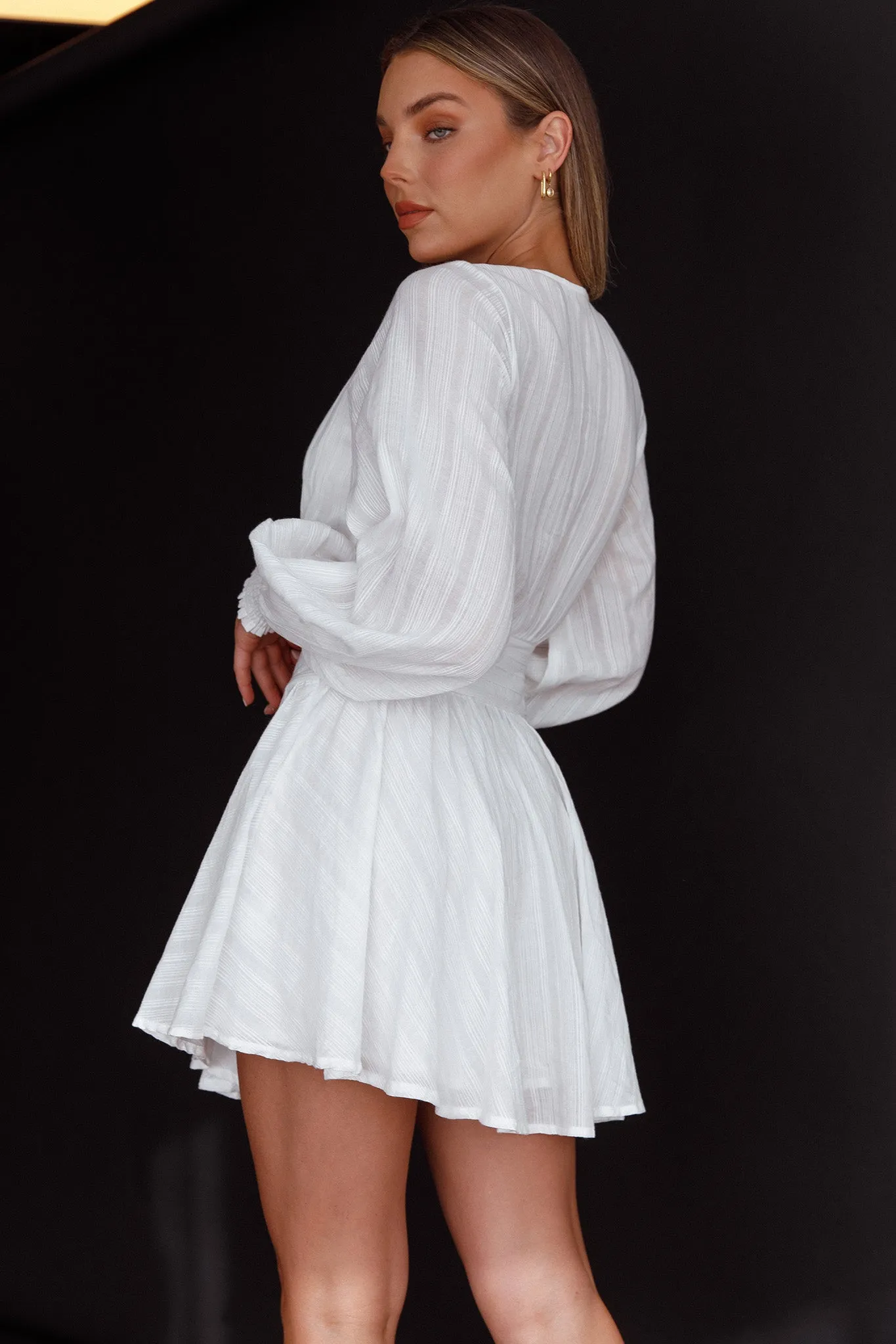 Sweet Escape Lantern Sleeve Pintuck Dress White sold by Selfie Leslie product image thumbnail 2