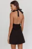 Zoriah Twist Bust Halterneck Mini Dress Black sold by Selfie Leslie