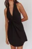 Zoriah Twist Bust Halterneck Mini Dress Black sold by Selfie Leslie