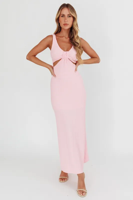 Kharissa Cut-Out Textured Maxi Dress Pink sold by Selfie Leslie
