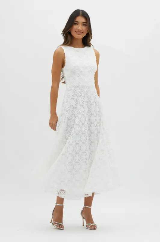 Dianne Sleeveless Embellished Midi Dress White sold by Selfie Leslie