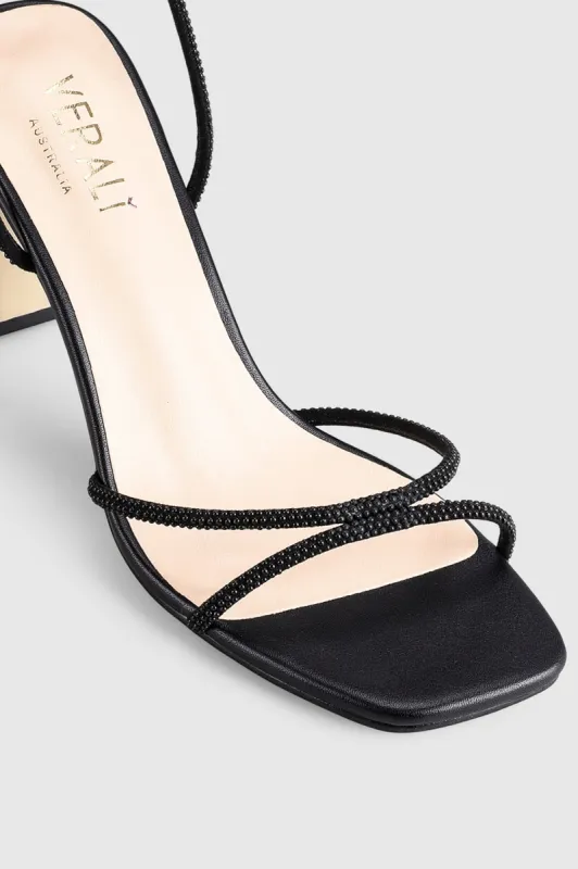 VERALi Kian Block Heel Sandals Black Pearl sold by Selfie Leslie