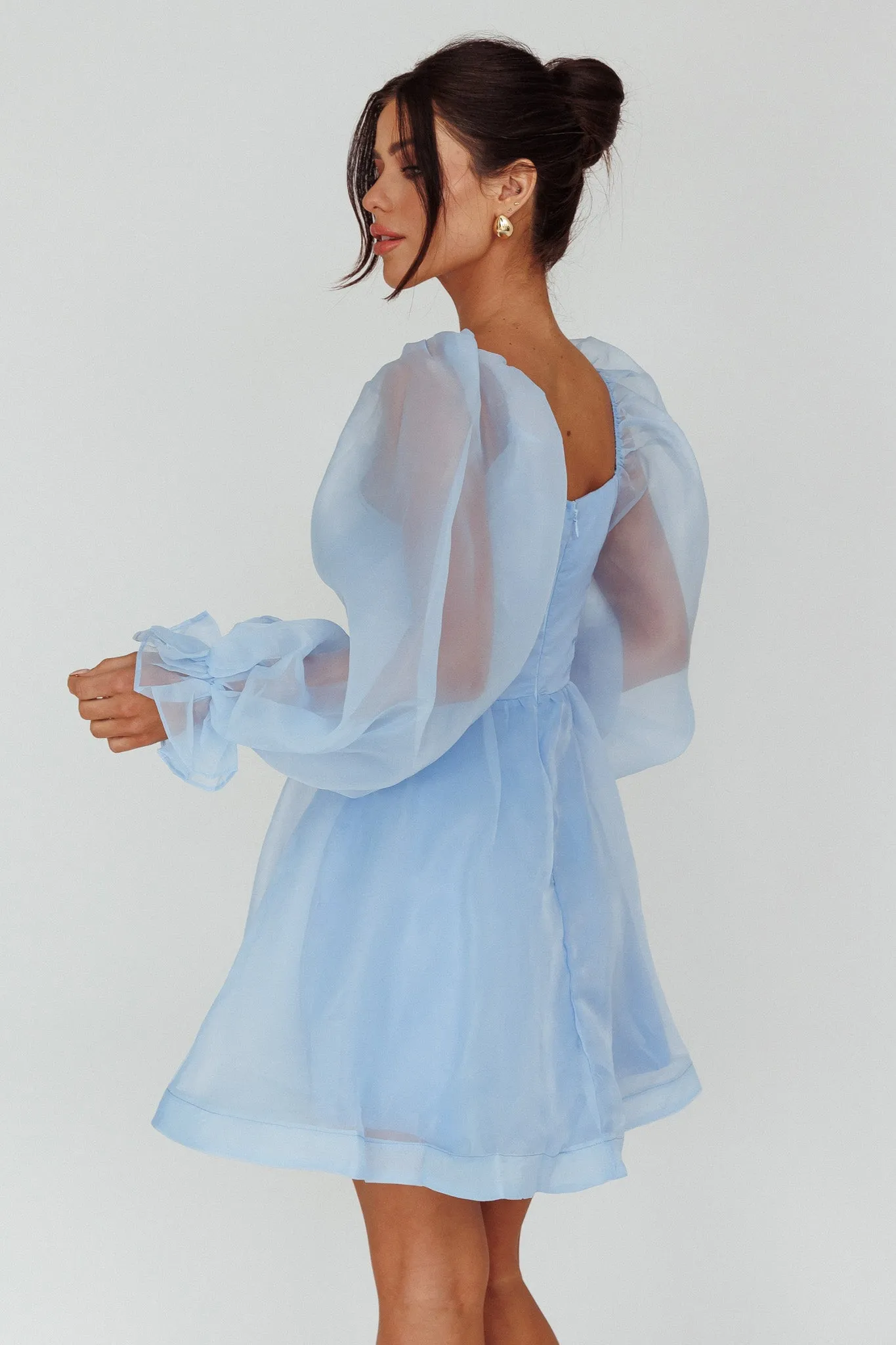 I've Got Sunshine Long Sleeve Mini Dress Light Blue sold by Selfie Leslie product image thumbnail 2