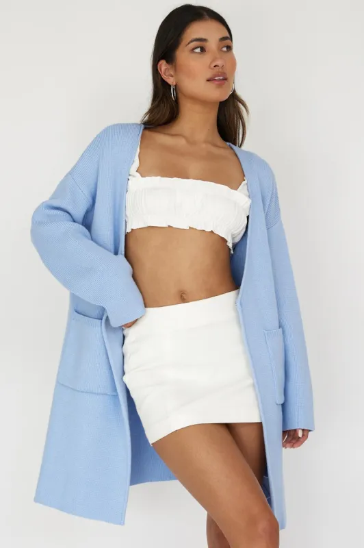 On Point Pocket Cardigan Blue sold by Selfie Leslie