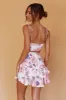 Janene Tied Shoulder Crop Top White/Pink sold by Selfie Leslie