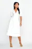 Elias Puff Sleeve Midi Dress White sold by Selfie Leslie