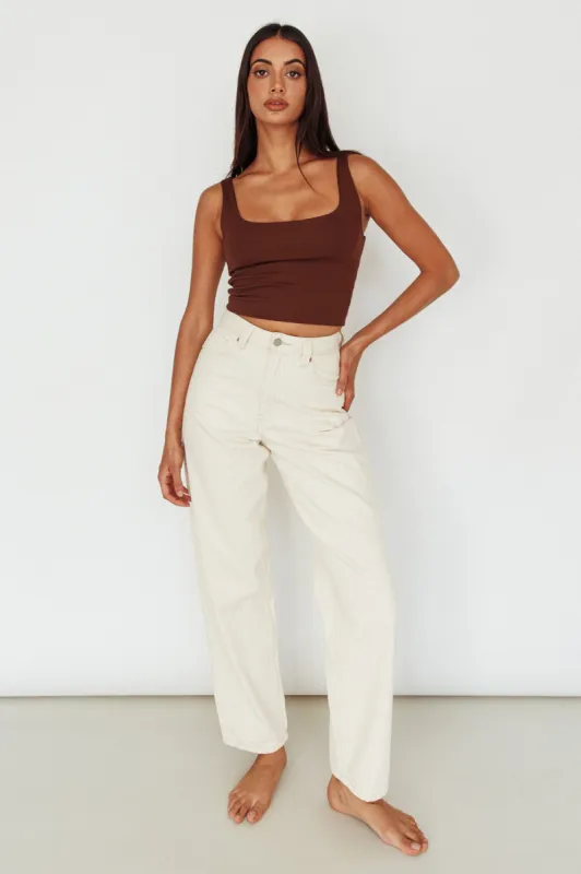 Pali U-Neckline Crop Top Brown sold by Selfie Leslie