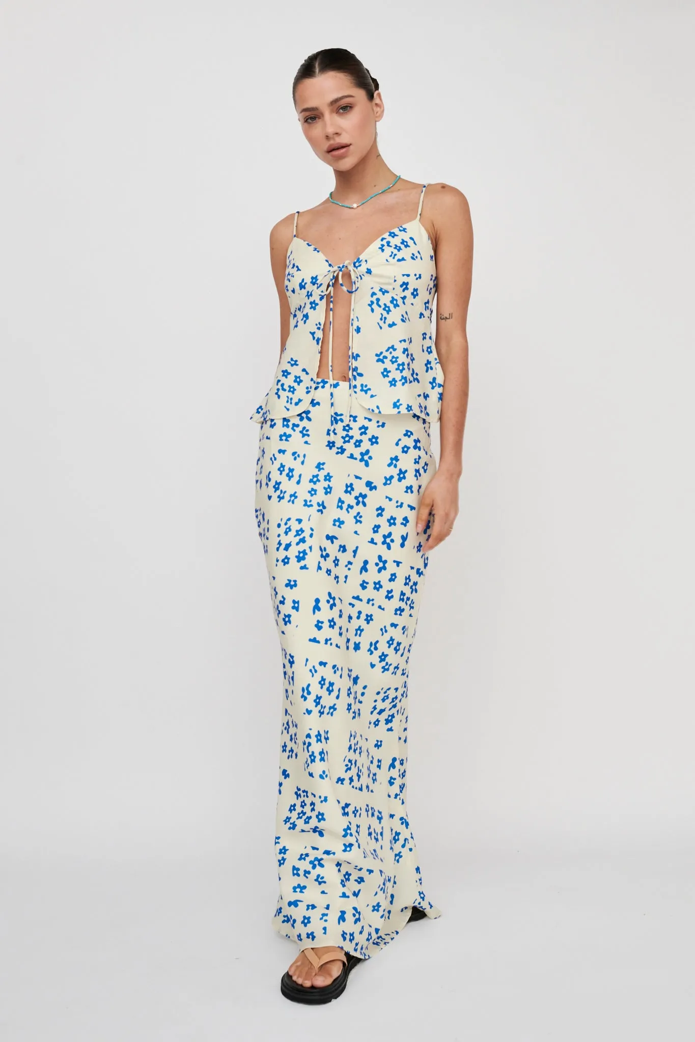 Heart & Soul Tie Front Top Floral Cream sold by Selfie Leslie product image thumbnail 5