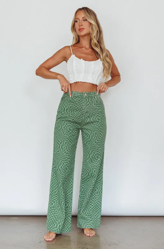 Renegade Printed Denim Pants Olive sold by Selfie Leslie