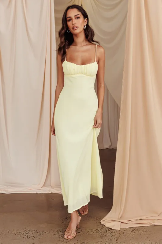 Nerida Twist Back Maxi Dress Lemon sold by Selfie Leslie