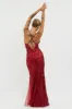 Serenade Song Godet Hem Sequin Maxi Dress Red sold by Selfie Leslie