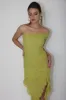 After Party One Sleeve Ruffle Mini Dress Lime sold by Selfie Leslie