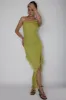 After Party One Sleeve Ruffle Mini Dress Lime sold by Selfie Leslie