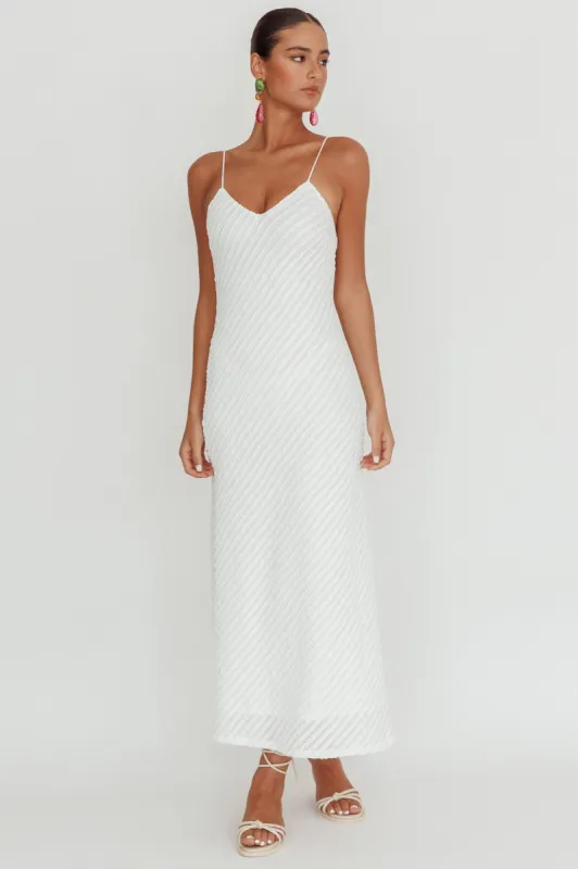 Stasi Textured Maxi Dress White sold by Selfie Leslie