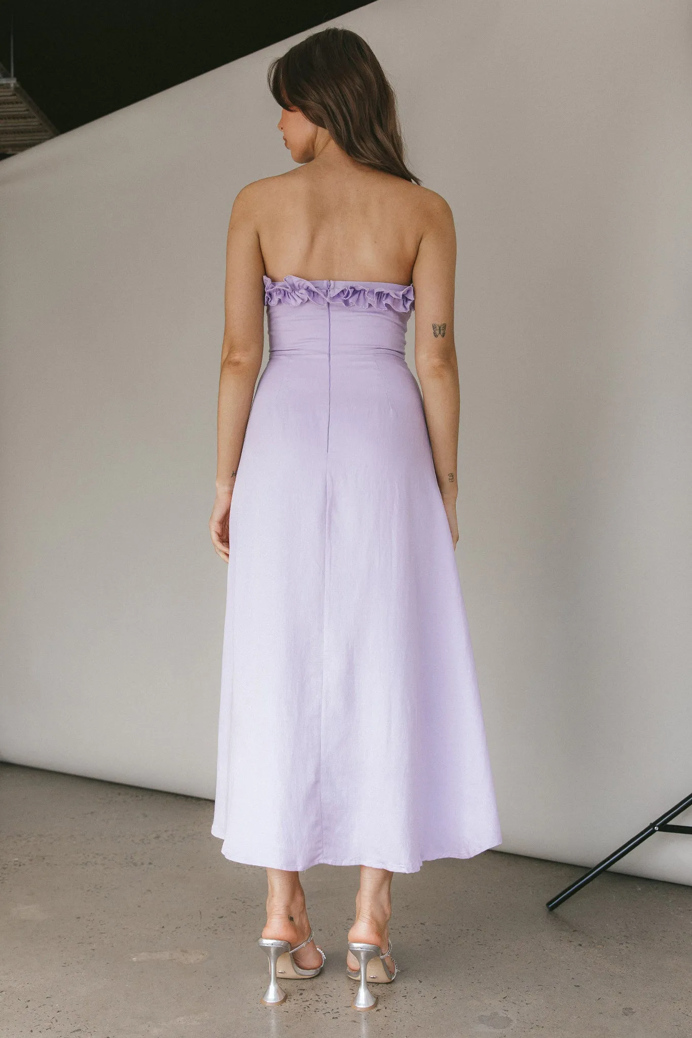 Under The Sun Tied Bust Midi Dress Lilac sold by Selfie Leslie product image thumbnail 2