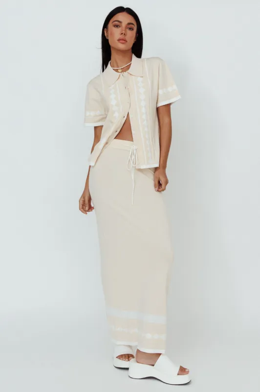 Amalfi Sun Knit Maxi Skirt Sand sold by Selfie Leslie