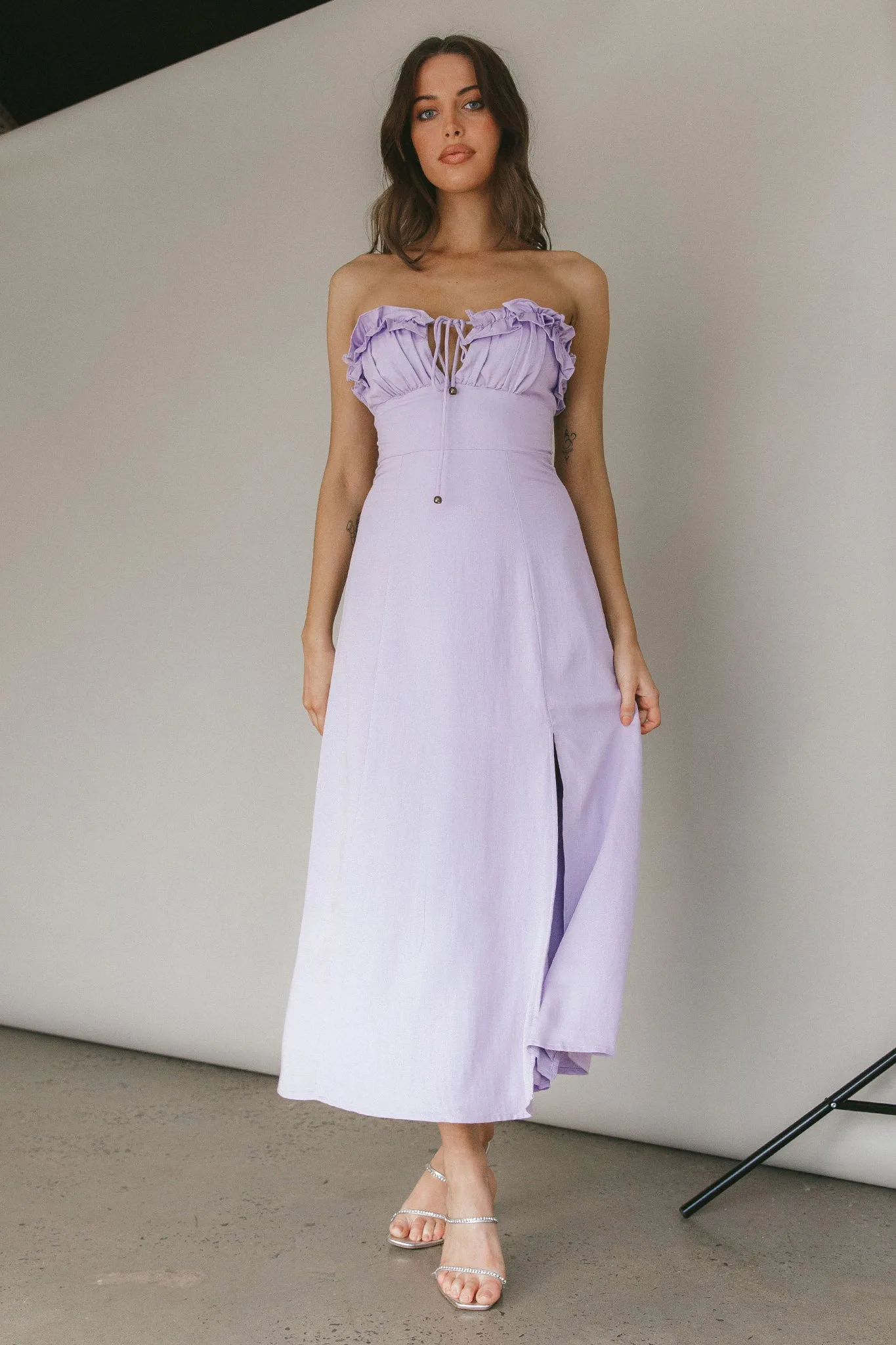 Under The Sun Tied Bust Midi Dress Lilac sold by Selfie Leslie product image thumbnail 5