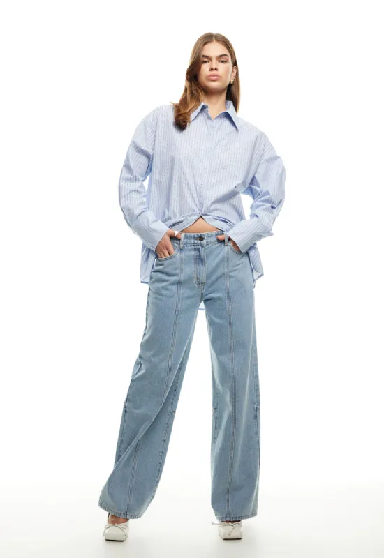 LIONESS Boyfriend Shirt Blue sold by Selfie Leslie