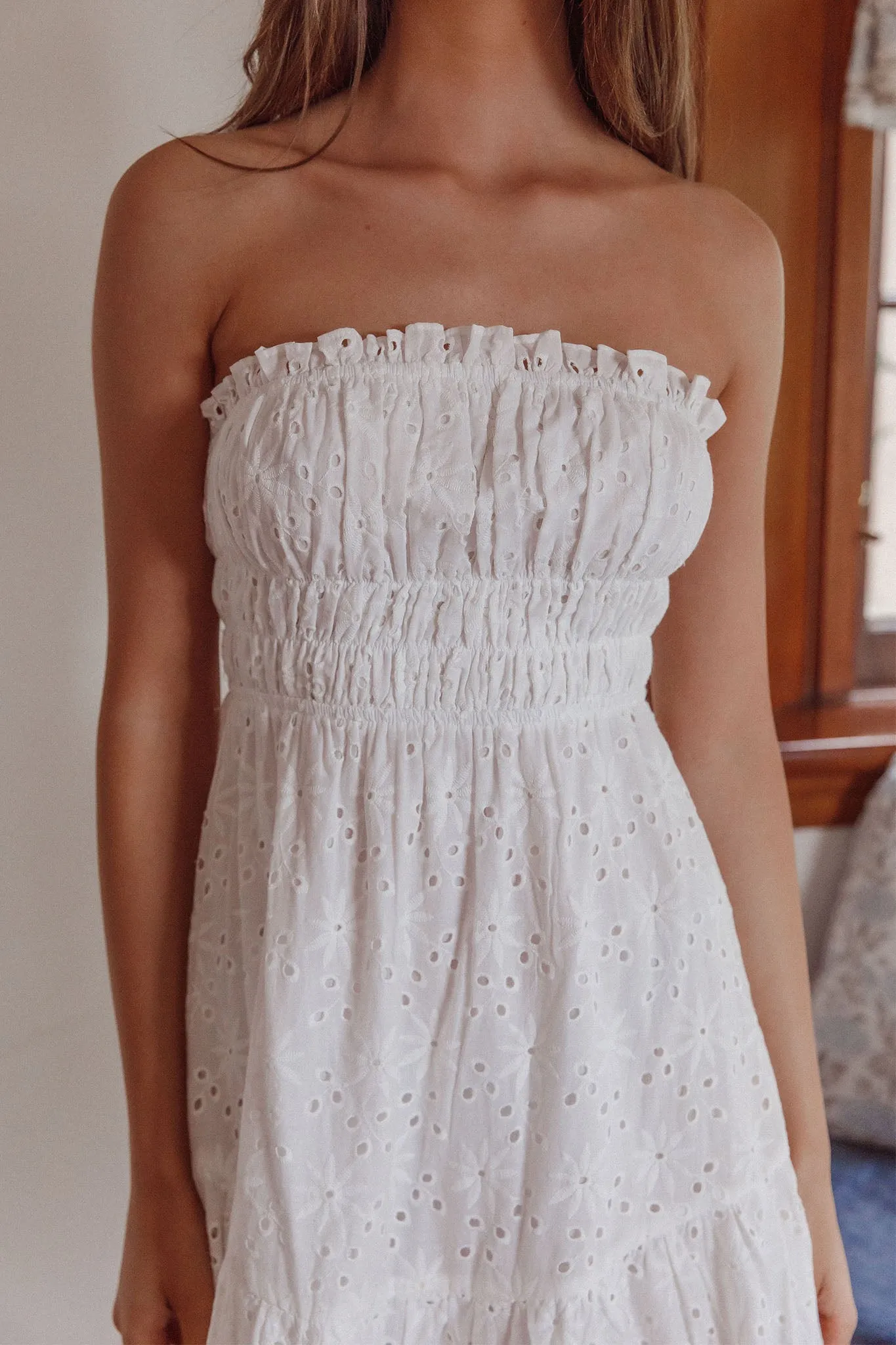 Chasing Sunshine Strapless Midi Dress White sold by Selfie Leslie product image thumbnail 4