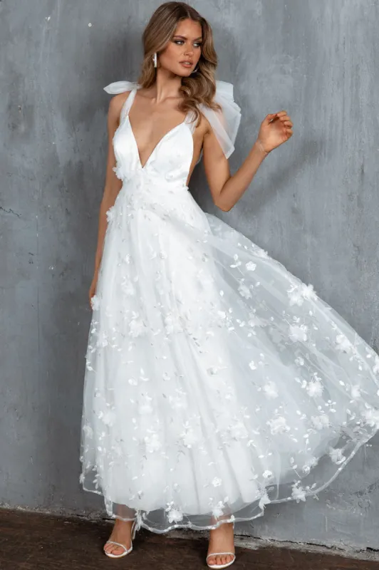 Chantilly Tied Shoulder Maxi Dress White sold by Selfie Leslie