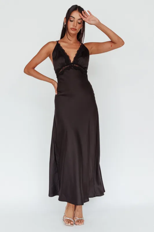 Signature Lace Trim Midi Dress Black sold by Selfie Leslie