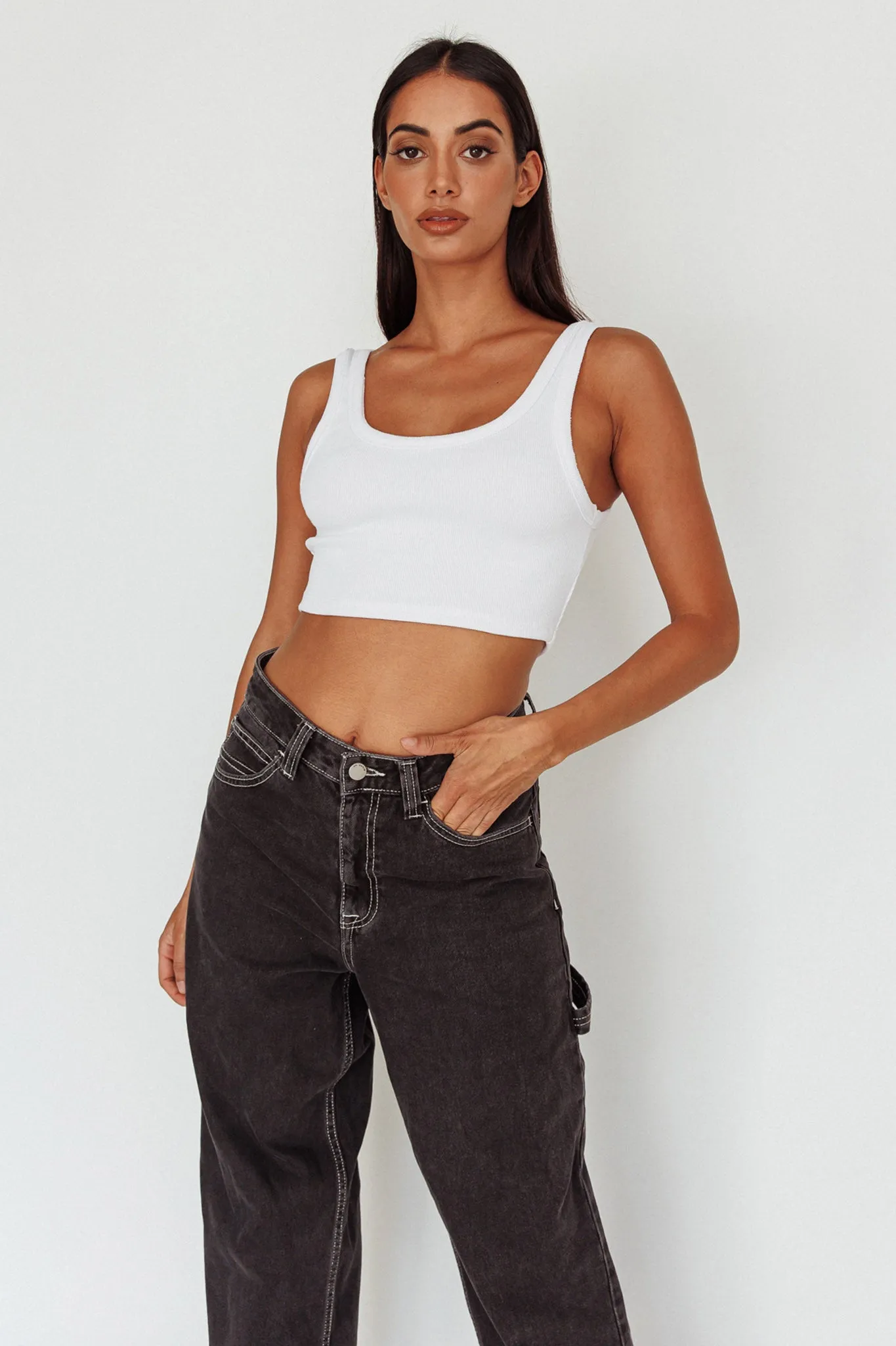 Drifting Ribbed Crop Top White sold by Selfie Leslie product image thumbnail 4