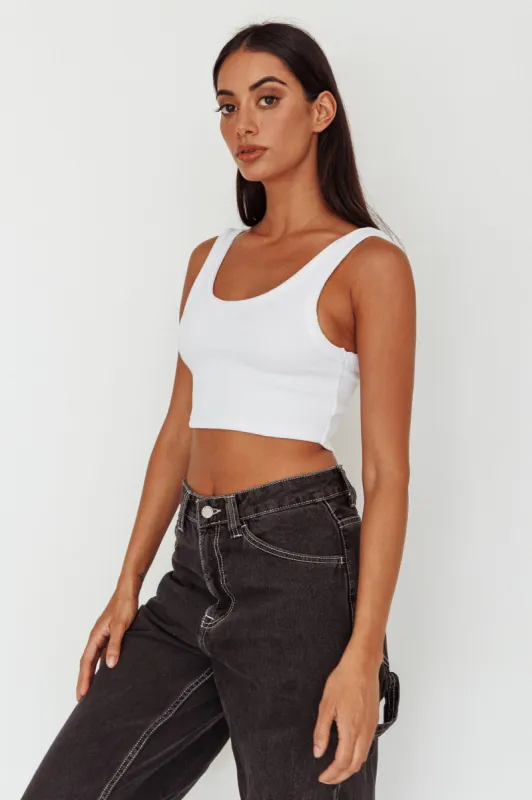 Drifting Ribbed Crop Top White sold by Selfie Leslie