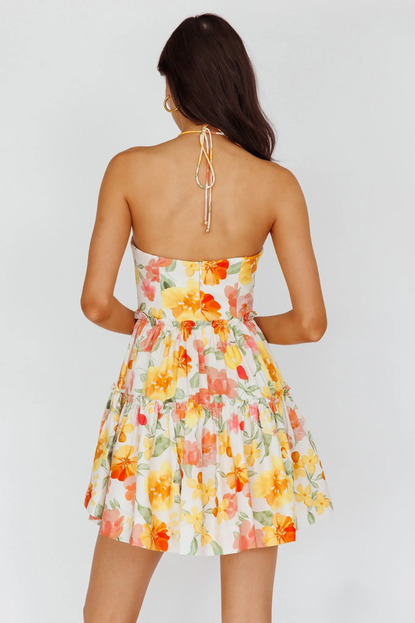 Horizons Frill Trim Mini Dress Floral Yellow sold by Selfie Leslie product image thumbnail 2