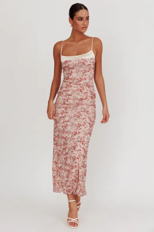 I'm Blushing Floral Lace Maxi Dress Rose sold by Selfie Leslie
