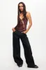 LIONESS Daydream Tie-Up Jeans Dark Denim sold by Selfie Leslie