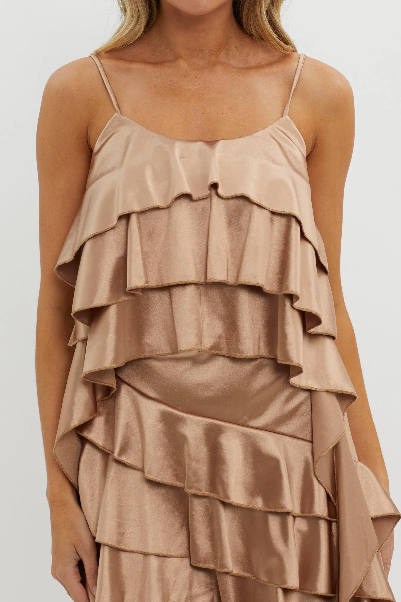 Class Act Layered Ruffle Cami Top Taupe sold by Selfie Leslie product image thumbnail 3