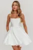 Athens Flared Bow Mini Dress White sold by Selfie Leslie
