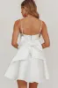 Athens Flared Bow Mini Dress White sold by Selfie Leslie