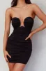 Roma U-Neckline Ruched Mini Dress Black sold by Selfie Leslie