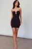 Roma U-Neckline Ruched Mini Dress Black sold by Selfie Leslie