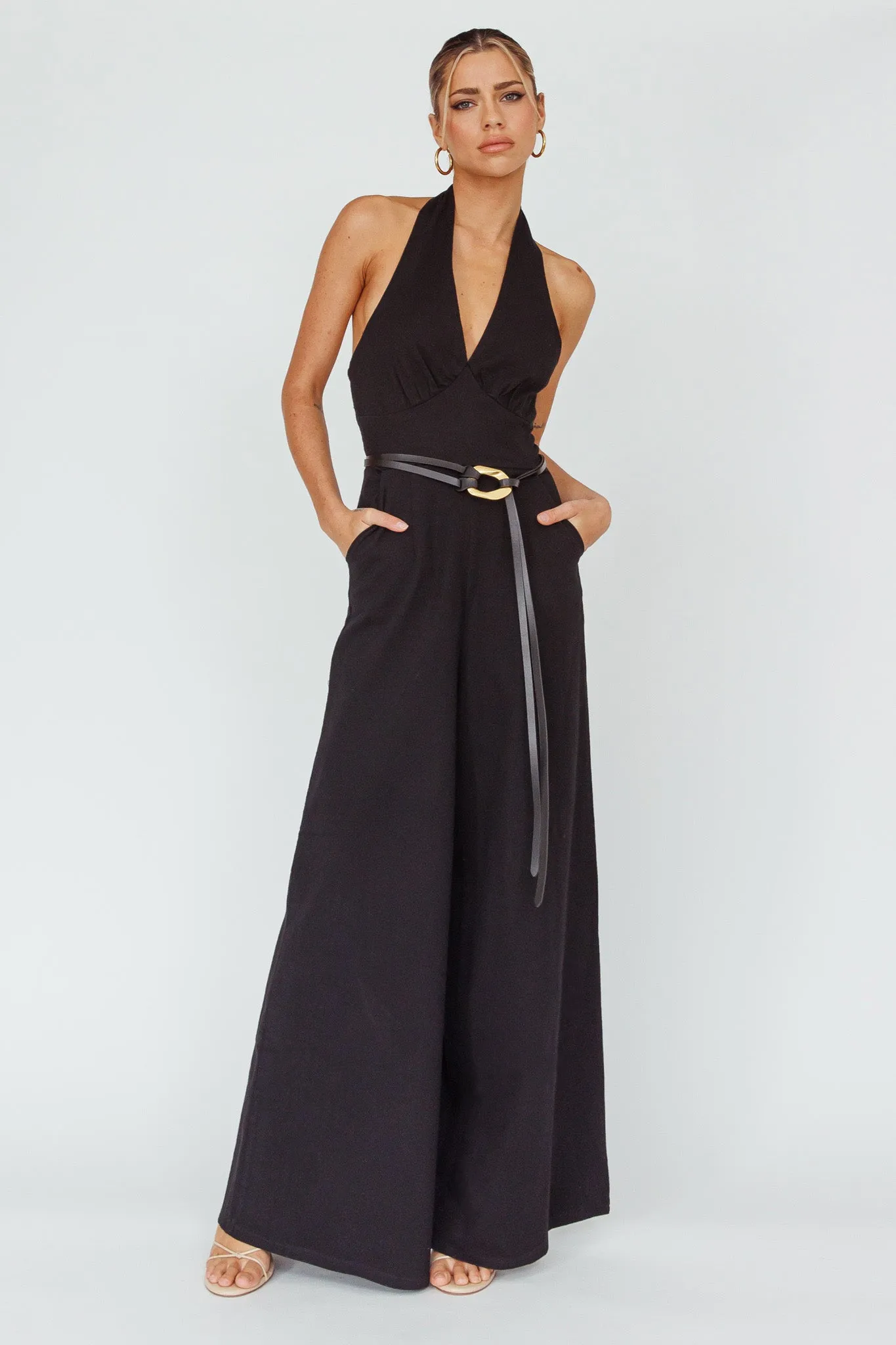 Hilaria Halterneck Jumpsuit Black sold by Selfie Leslie product image thumbnail 3