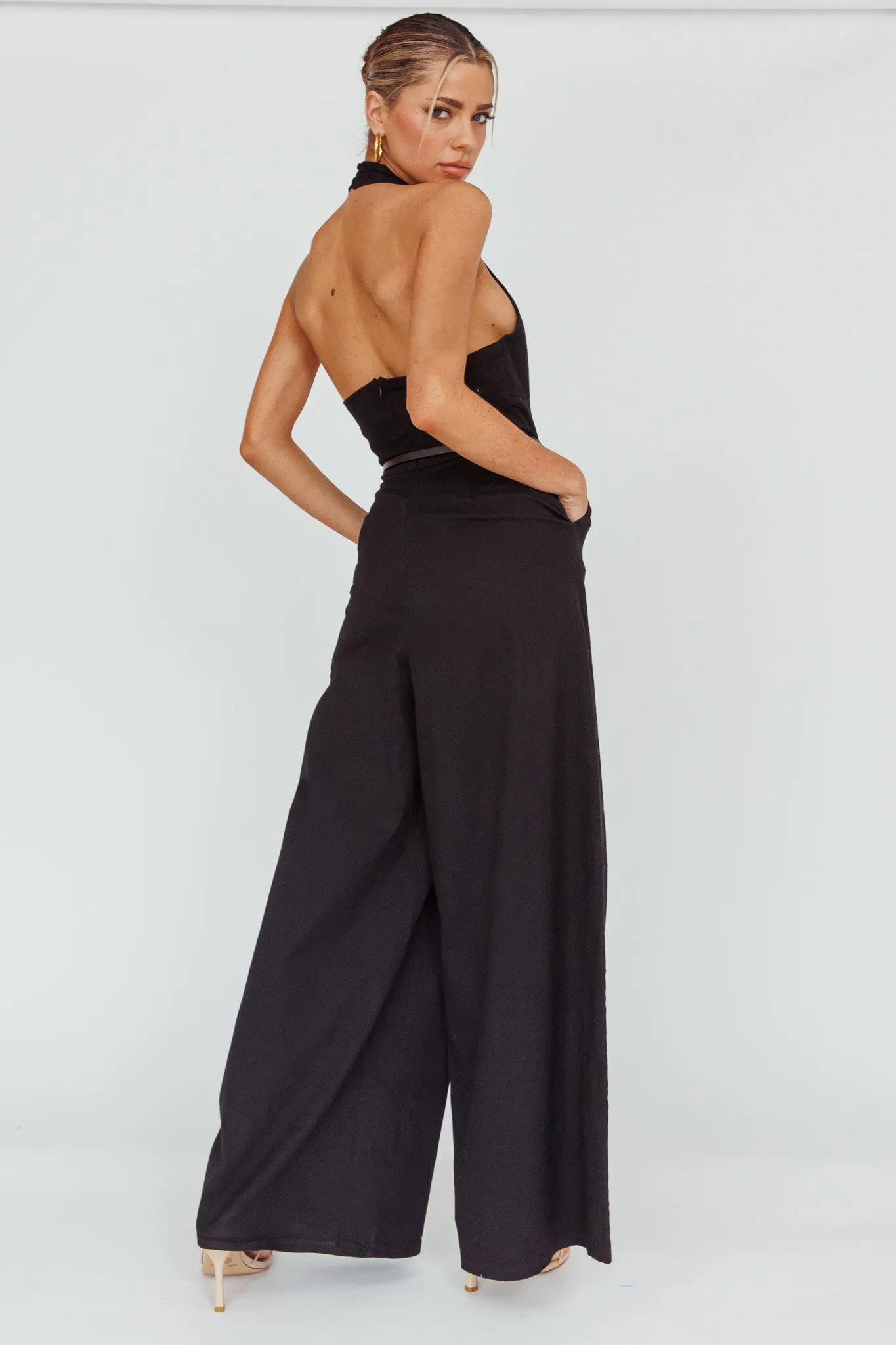 Hilaria Halterneck Jumpsuit Black sold by Selfie Leslie product image thumbnail 2