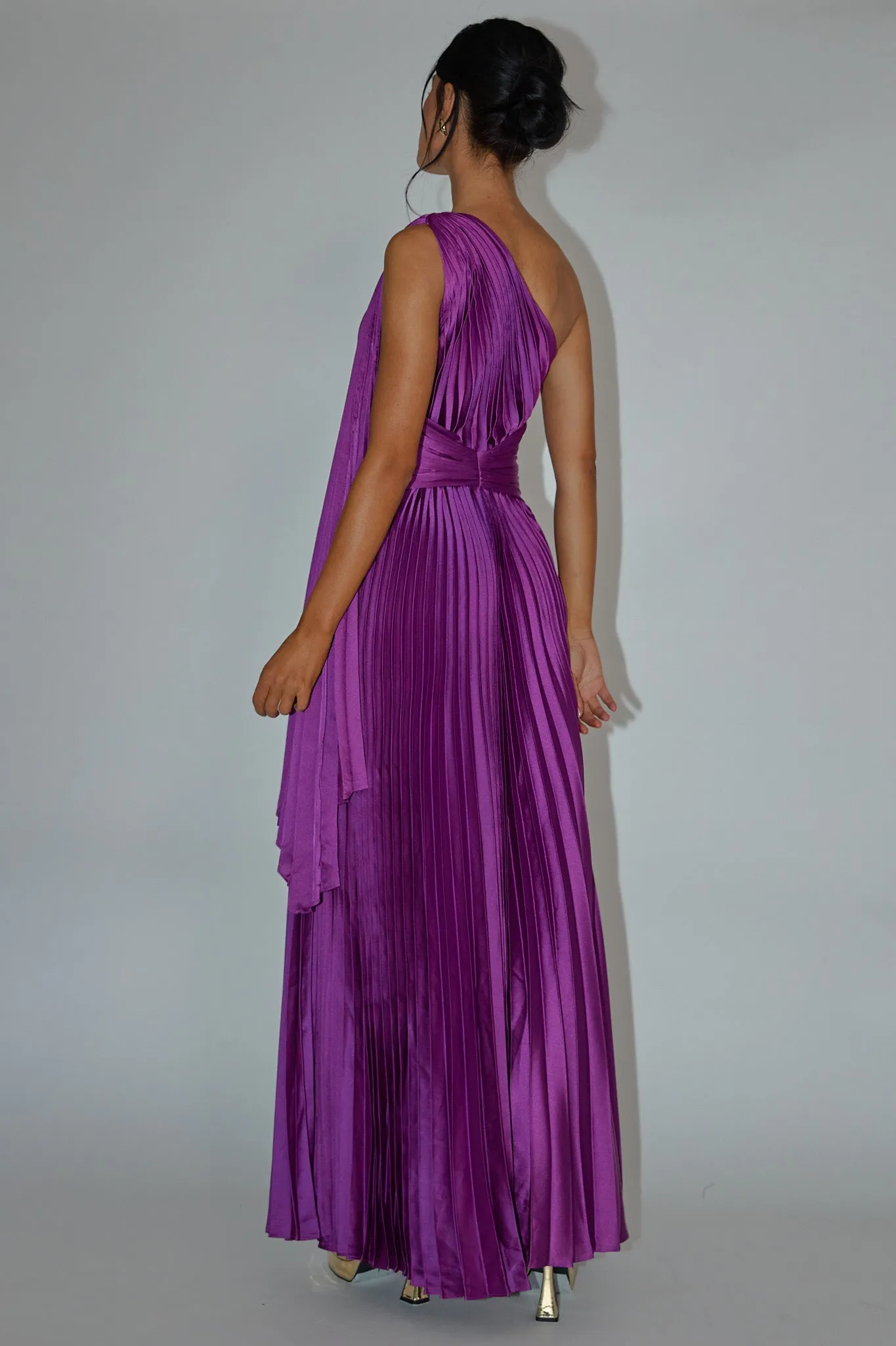 Laxmi Accordion Pleat Maxi Dress Purple | Parallel
