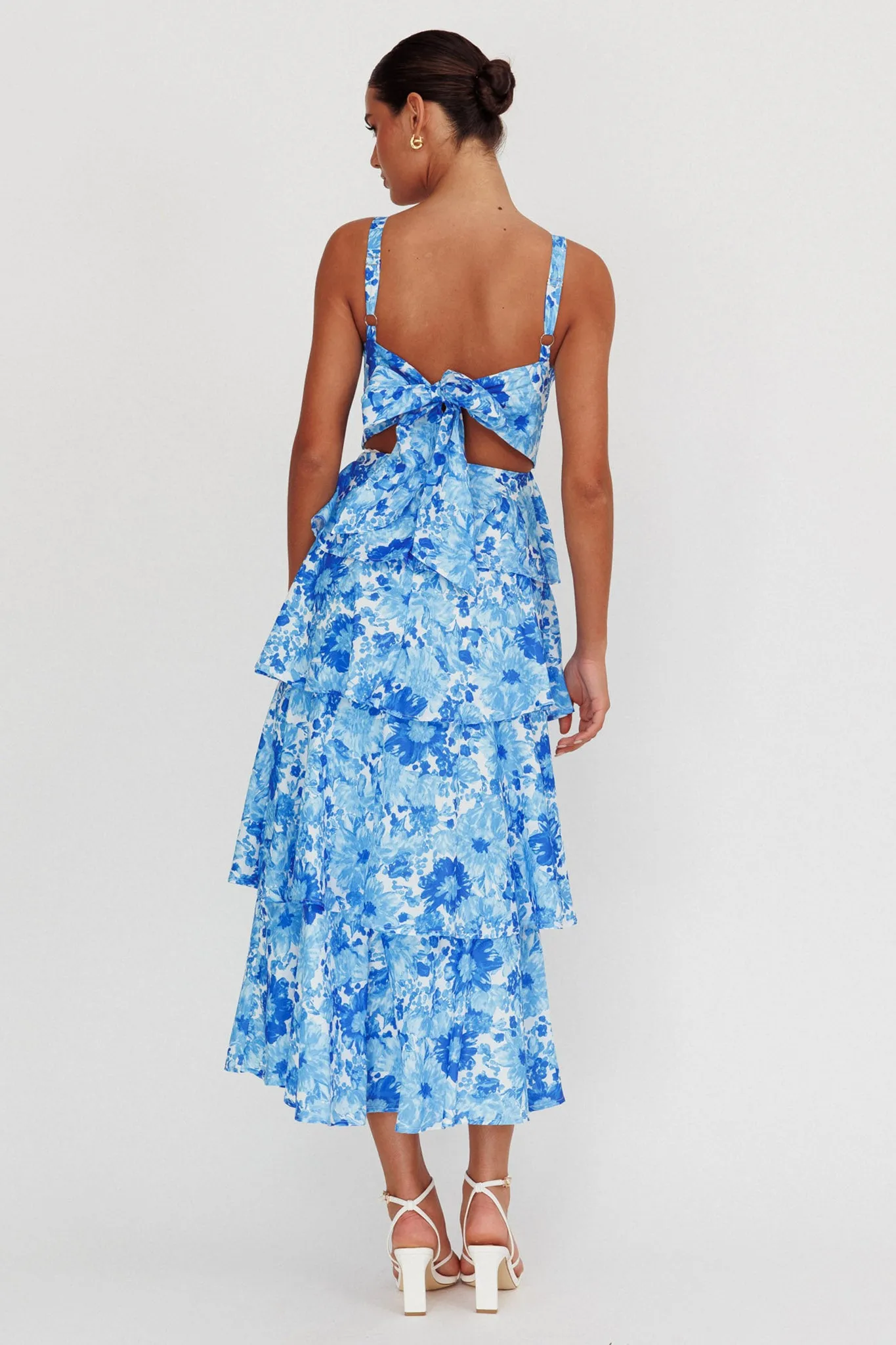 Provence Bloom Tiered Floral Maxi Dress Blue sold by Selfie Leslie product image thumbnail 2