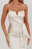 Celestine Waist Tie Satin Maxi Dress Light Champagne sold by Selfie Leslie