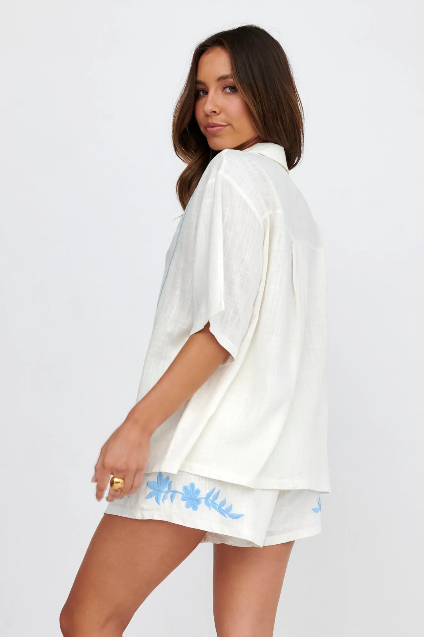 Jeni Embroidered Detail Shirt White sold by Selfie Leslie product image thumbnail 2