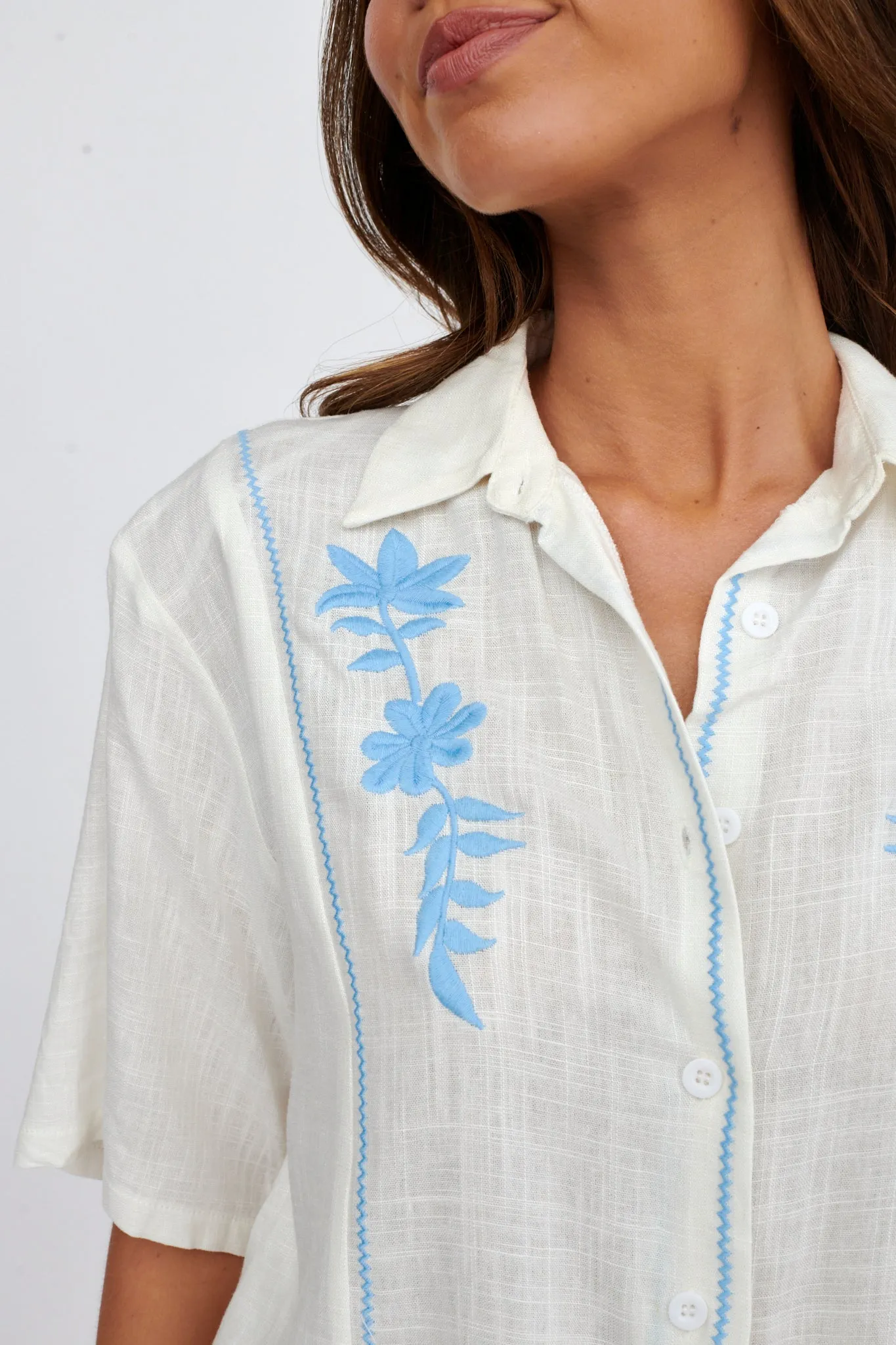 Jeni Embroidered Detail Shirt White sold by Selfie Leslie product image thumbnail 3