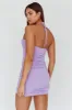 Ca Va Ruched Rose Accent Mini Dress Lavender sold by Selfie Leslie