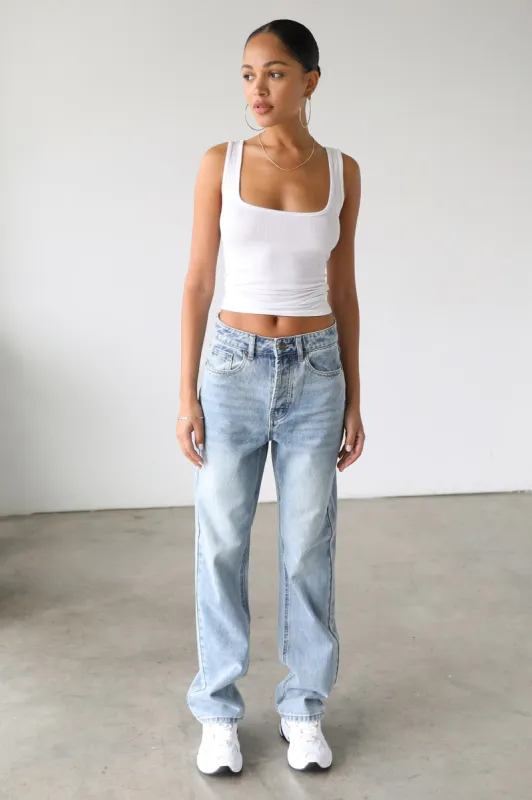 DOGMA Classic High Rise Straight Leg Denim Jeans Light Wash sold by Selfie Leslie