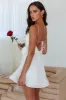 Kalinda Rose Accent Mini Dress Crepe White sold by Selfie Leslie