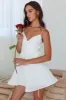 Kalinda Rose Accent Mini Dress Crepe White sold by Selfie Leslie