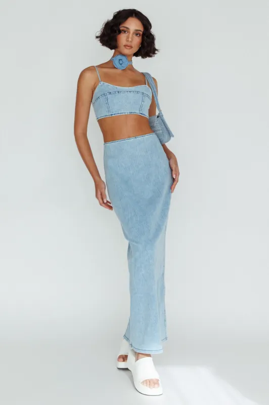The Moment Maxi Skirt Denim sold by Selfie Leslie
