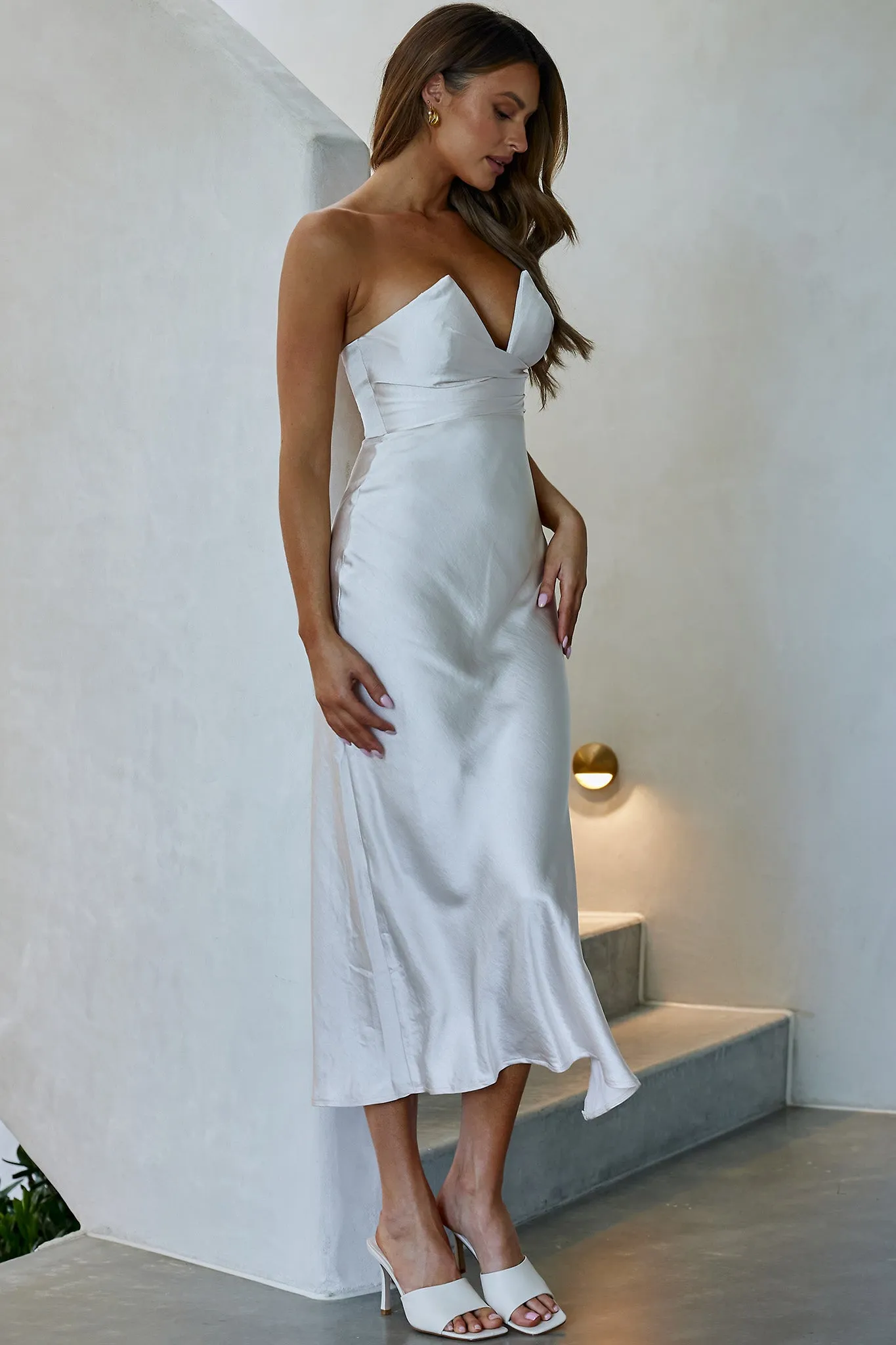 Ma Jolie Strapless Midi Dress Champagne sold by Selfie Leslie product image thumbnail 4