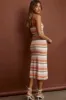 Devin String-Tie Knit Midi Dress Pink Stripe sold by Selfie Leslie